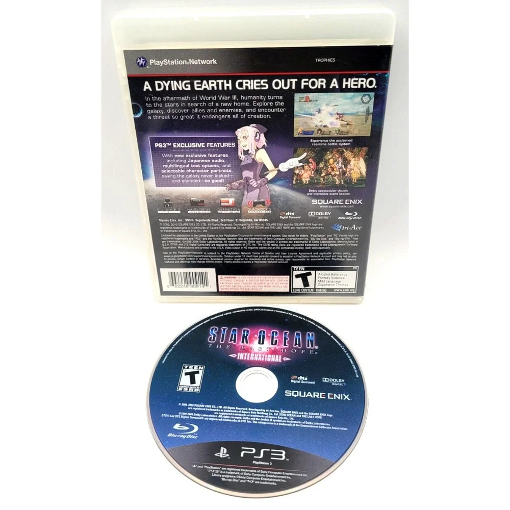 Star Ocean: The Last Hope‎ International Sony PlayStation 3 PS3 2010 GAME & CASE